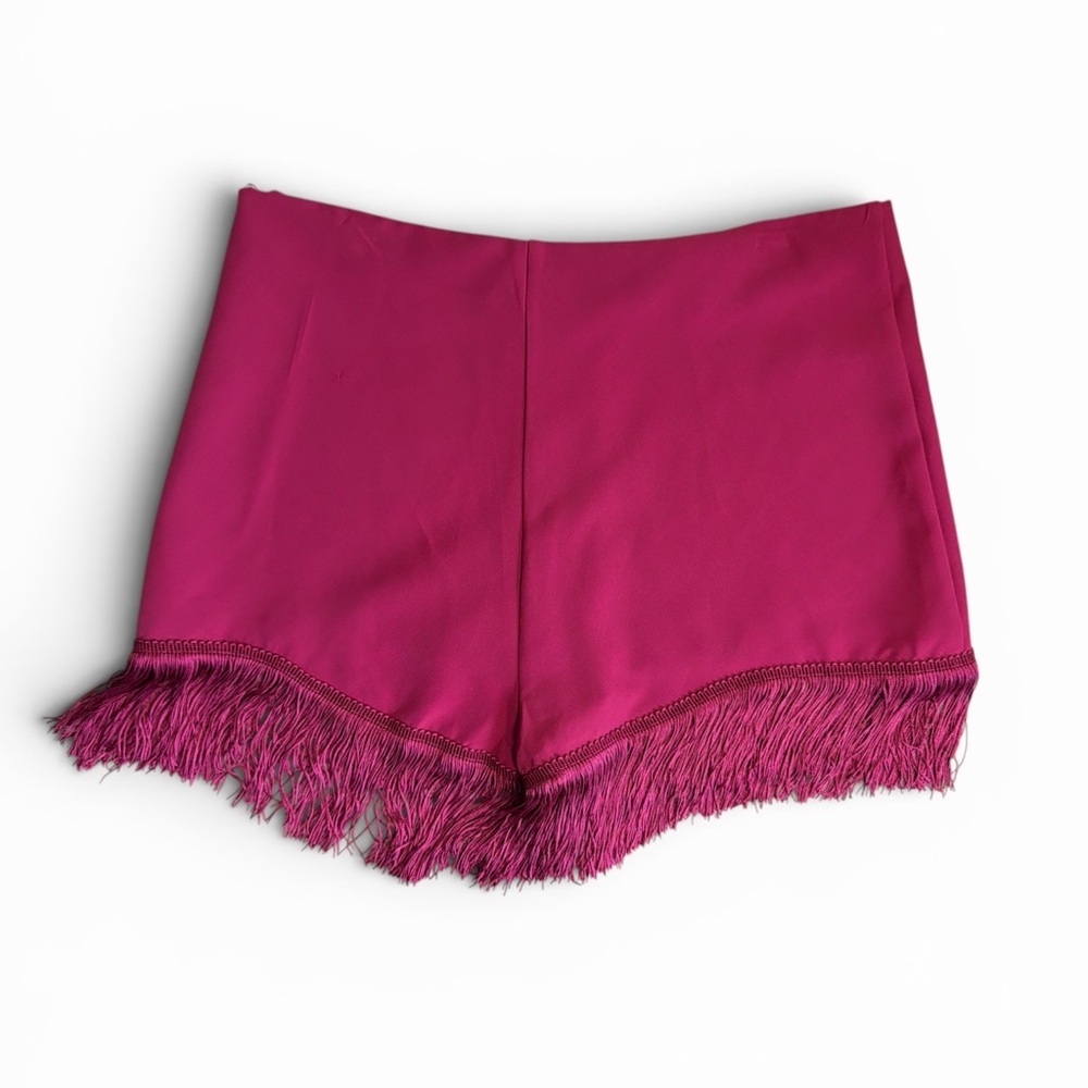 Sincerely Jules Fuchsia Bright Pink Fringe Shorts Size Large Festival Party